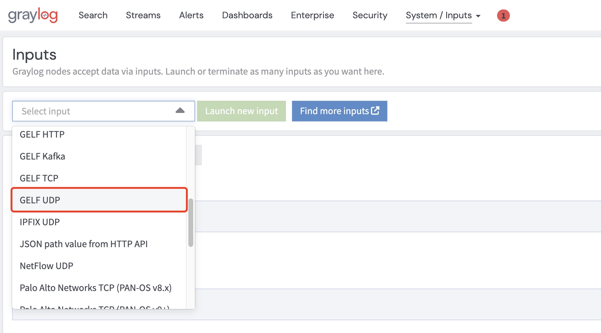 select input